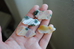 Ocean Jasper carved frogs (Lot A)