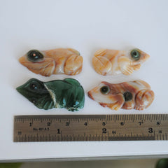 Ocean Jasper carved frogs (Lot B)