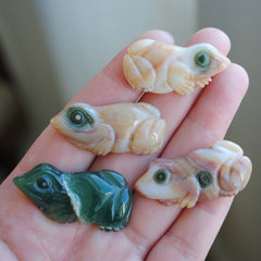 Ocean Jasper carved frogs (Lot B)