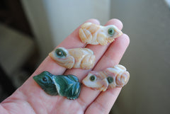 Ocean Jasper carved frogs (Lot B)
