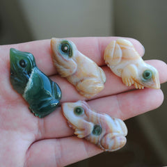 Ocean Jasper carved frogs (Lot B)