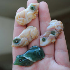 Ocean Jasper carved frogs (Lot B)