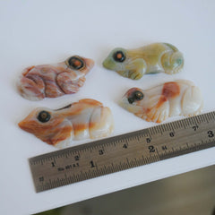 Ocean Jasper carved frogs (Lot D)