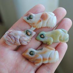 Ocean Jasper carved frogs (Lot D)
