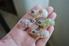 Ocean Jasper carved frogs (Lot D)