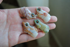 Ocean Jasper carved frogs (Lot D)