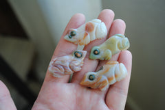 Ocean Jasper carved frogs (Lot D)