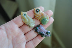 Ocean Jasper carved frogs (Lot H)
