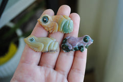 Ocean Jasper carved frogs (Lot H)