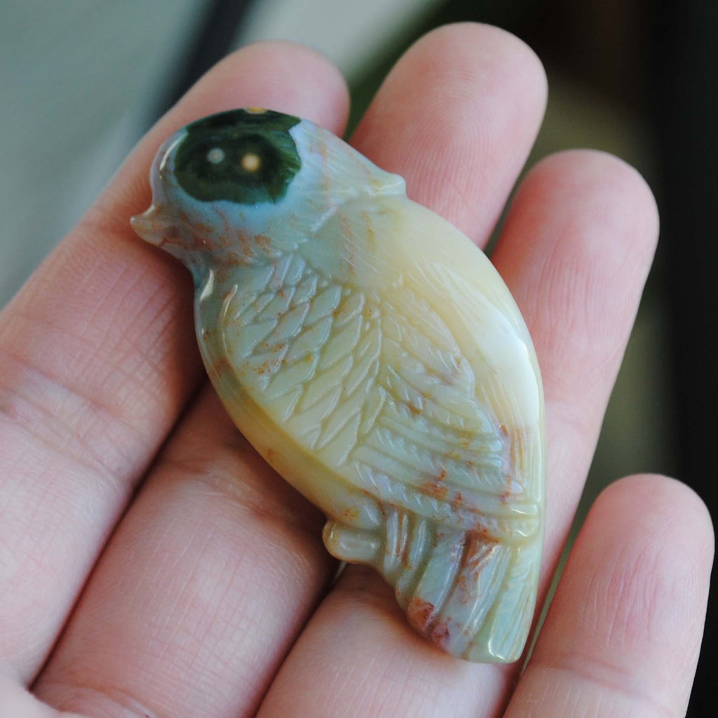 Ocean Jasper carved bird (Large D)