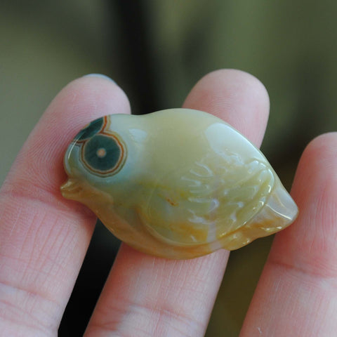 Ocean Jasper carved bird (Medium E)