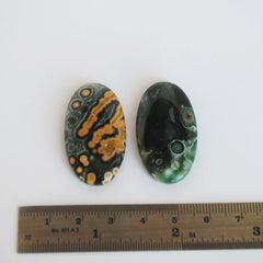 Ocean Jasper 35x20mm oval cabochons (Lot AA)