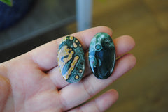Ocean Jasper 35x20mm oval cabochons (Lot AA)