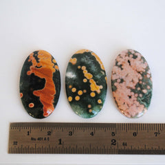 Ocean Jasper 35x20mm oval cabochons (Lot CC)
