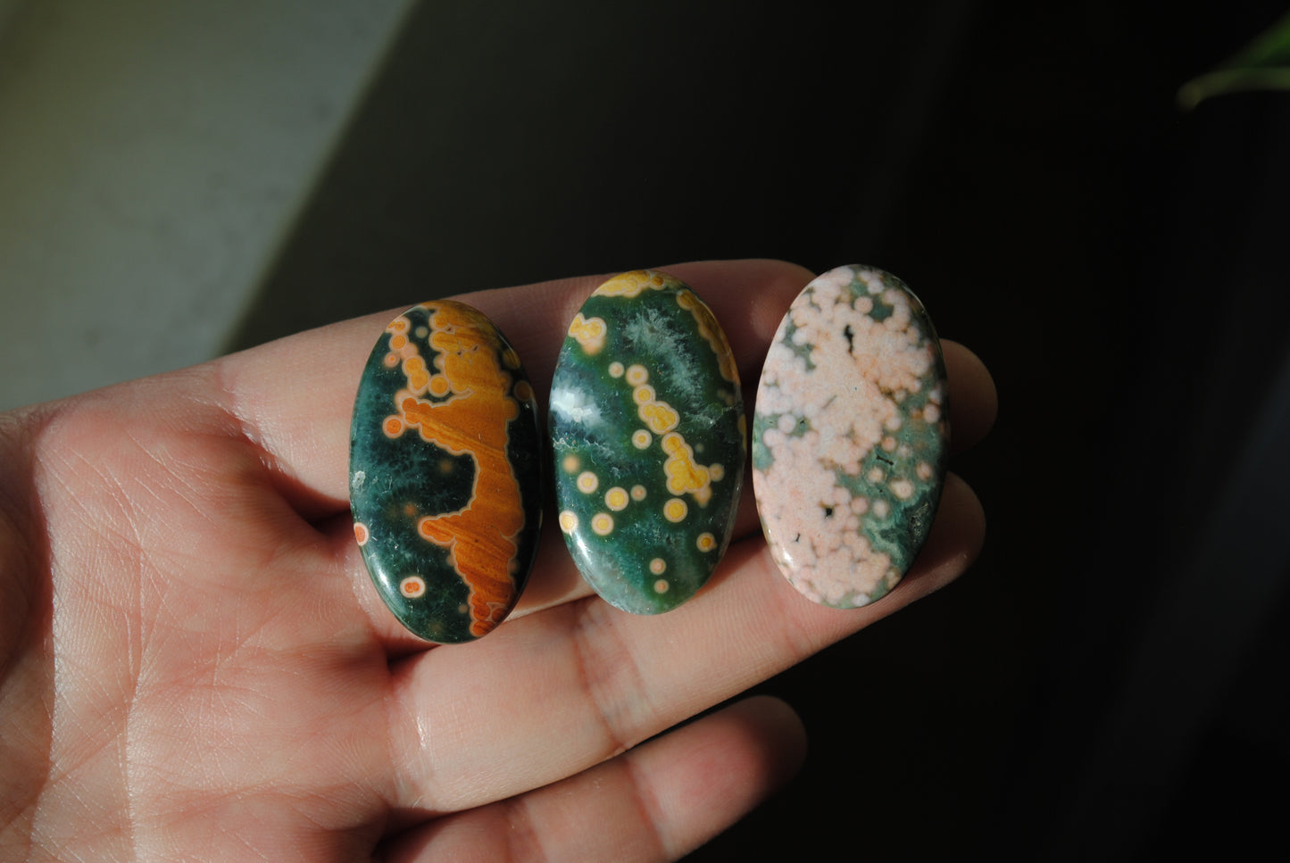 Ocean Jasper 35x20mm oval cabochons (Lot CC)