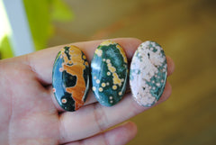 Ocean Jasper 35x20mm oval cabochons (Lot CC)