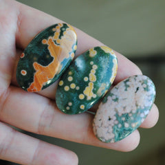 Ocean Jasper 35x20mm oval cabochons (Lot CC)