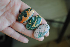 Ocean Jasper 35x20mm oval cabochons (Lot CC)