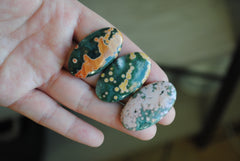 Ocean Jasper 35x20mm oval cabochons (Lot CC)