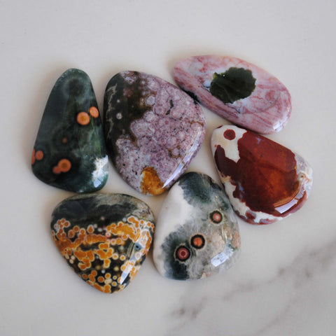 Ocean Jasper freeform cabochons (Lot A)