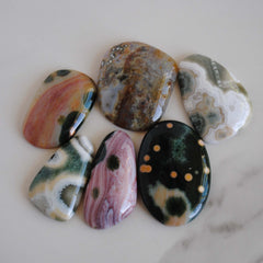 Ocean Jasper freeform cabochons (Lot D)