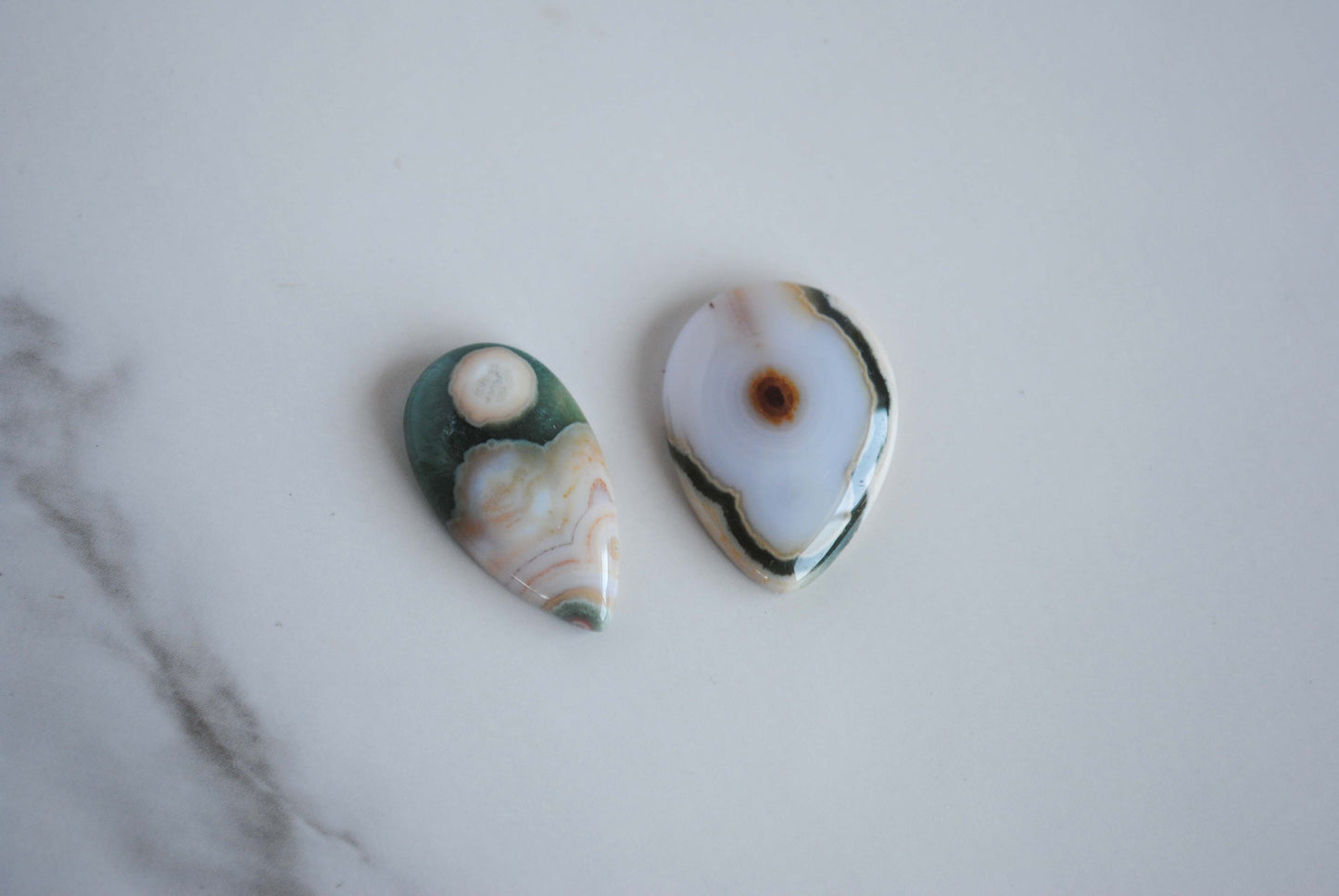 25x18mm and 25x14mm drop Ocean Jasper cabochons