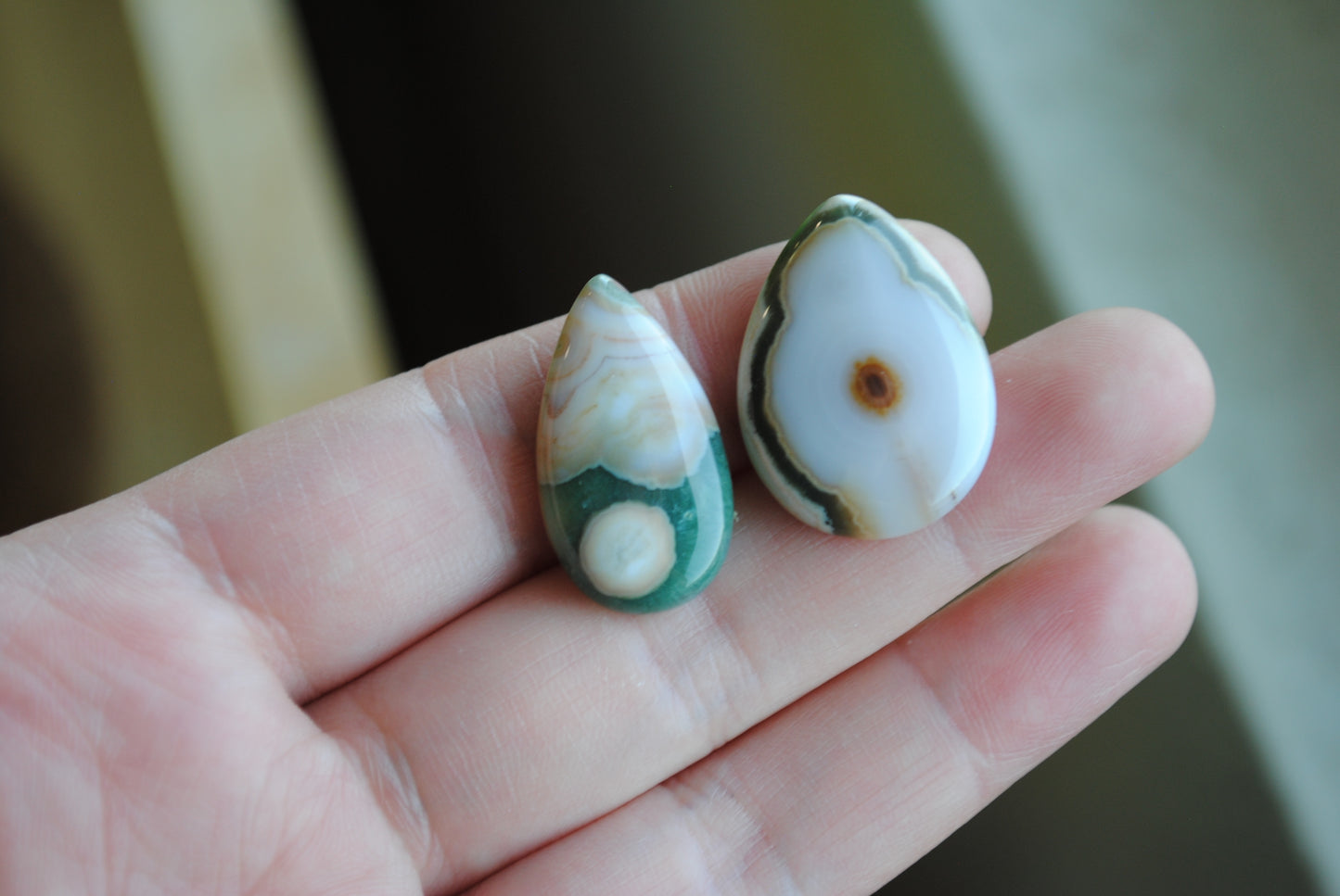 25x18mm and 25x14mm drop Ocean Jasper cabochons