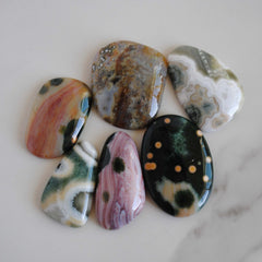 Ocean Jasper freeform cabochons (Lot D)