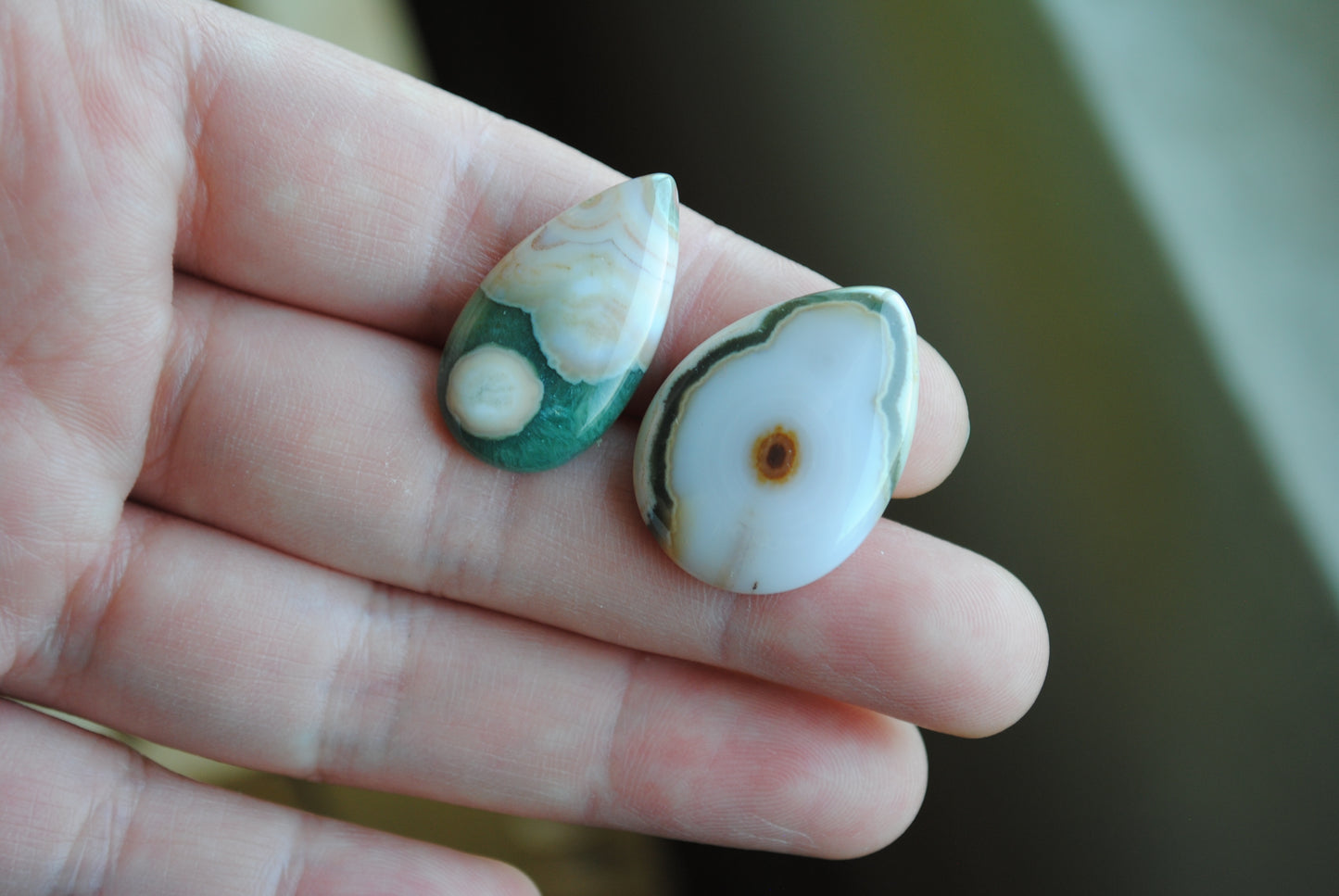 25x18mm and 25x14mm drop Ocean Jasper cabochons