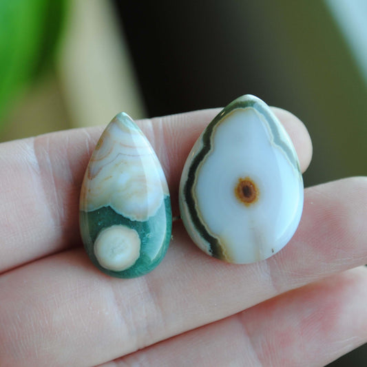 25x18mm and 25x14mm drop Ocean Jasper cabochons
