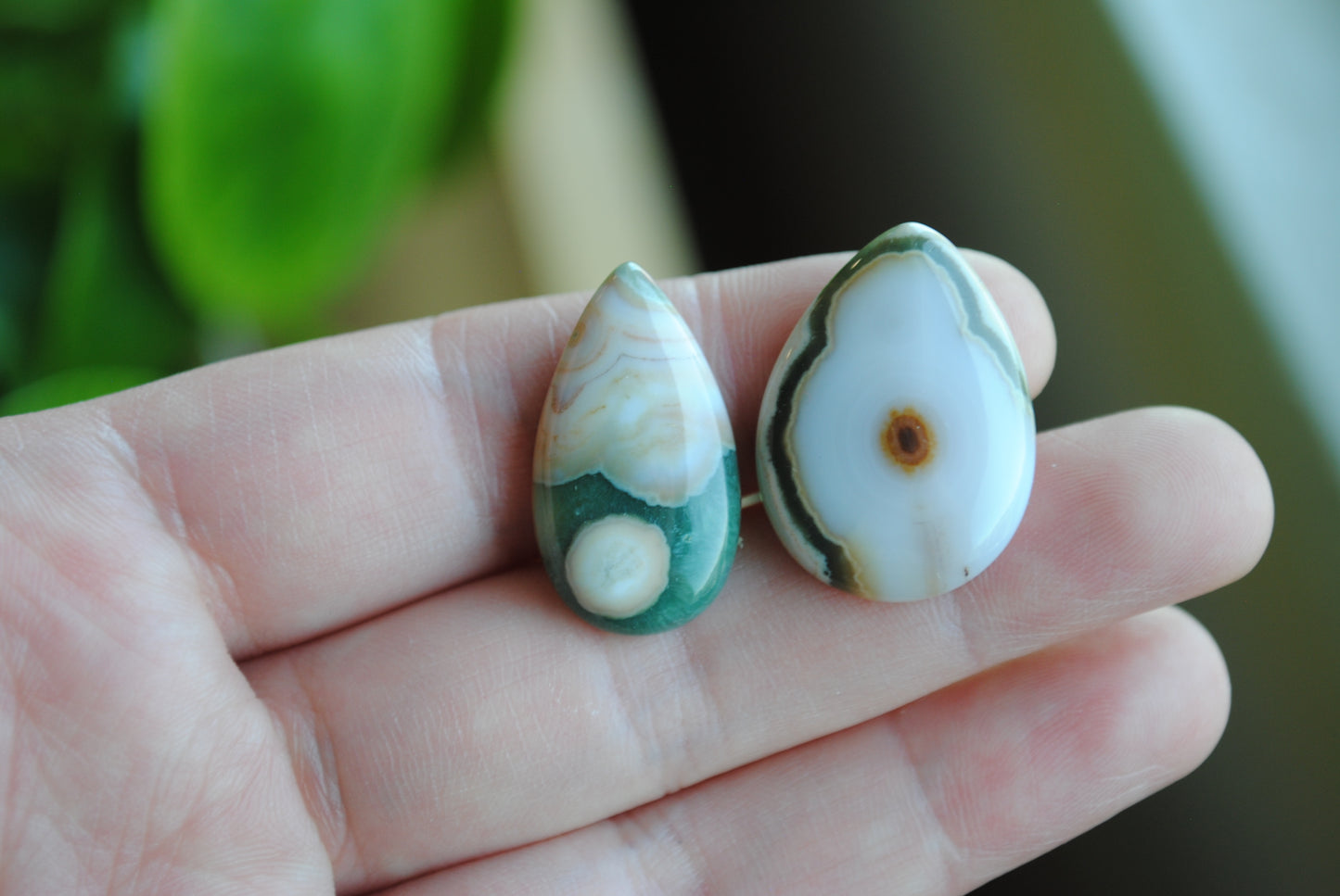 25x18mm and 25x14mm drop Ocean Jasper cabochons