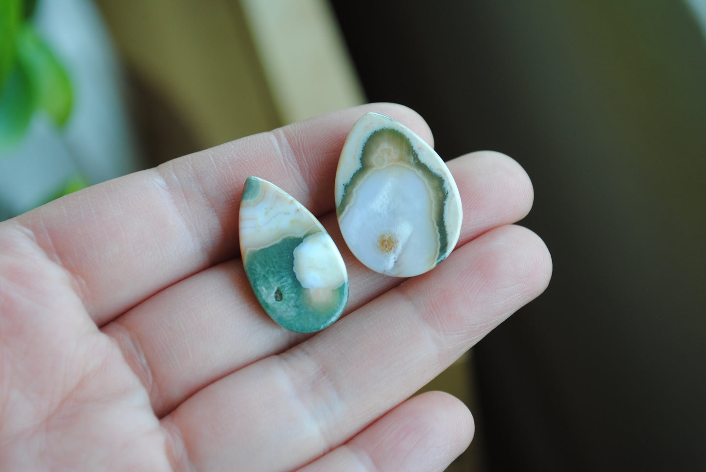25x18mm and 25x14mm drop Ocean Jasper cabochons