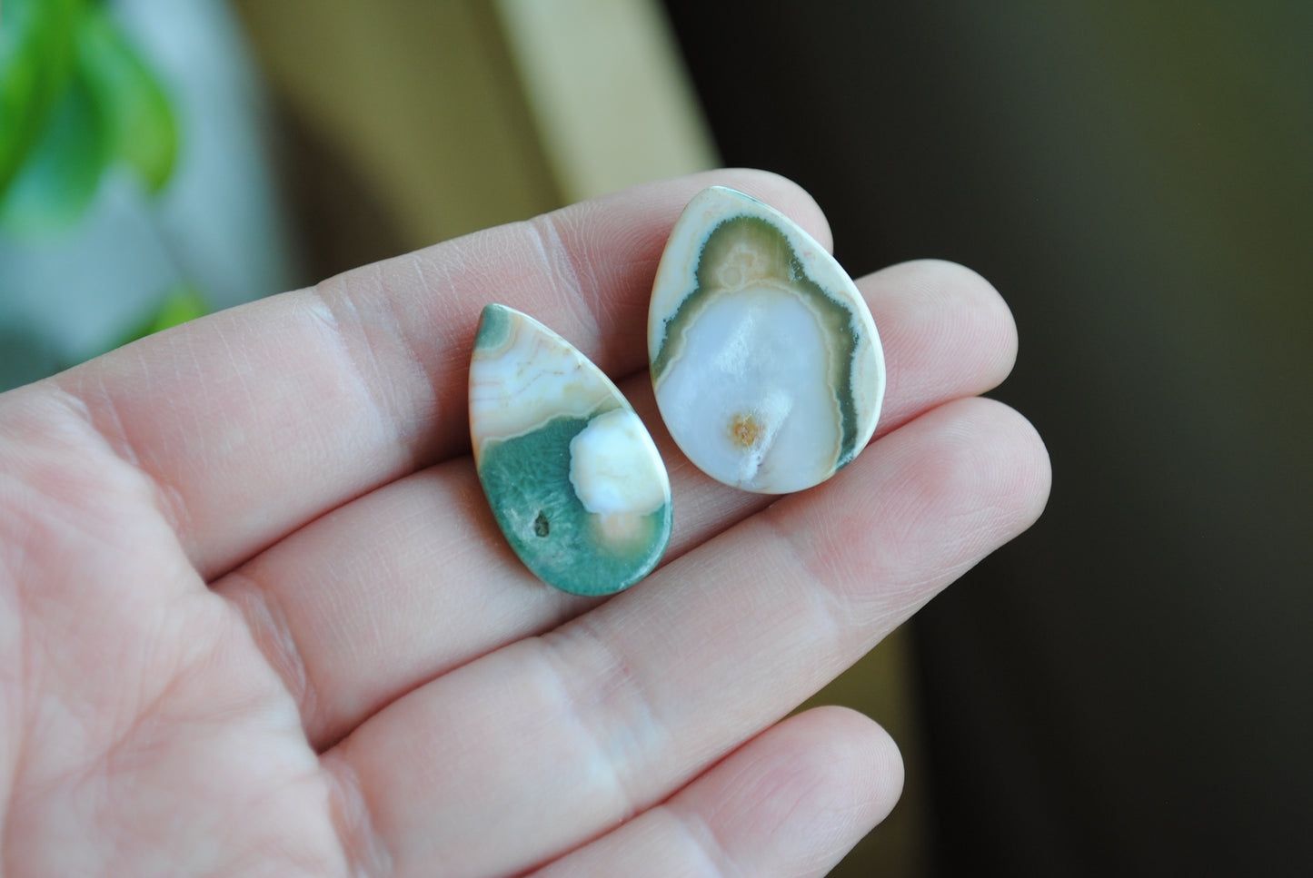 25x18mm and 25x14mm drop Ocean Jasper cabochons