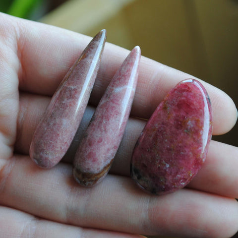 Rhodonite and Rhodochrosite cabochons