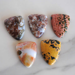 Ocean Jasper 27x21mm shield cabochons