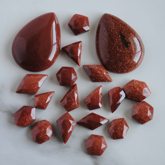 Goldstone cabochons