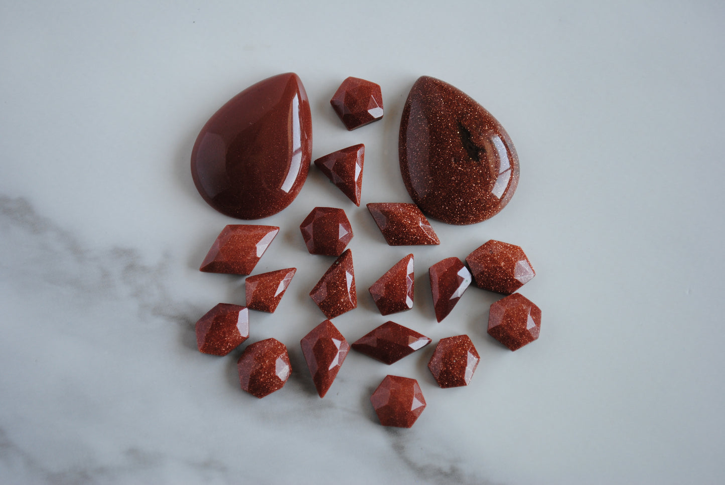 Goldstone cabochons