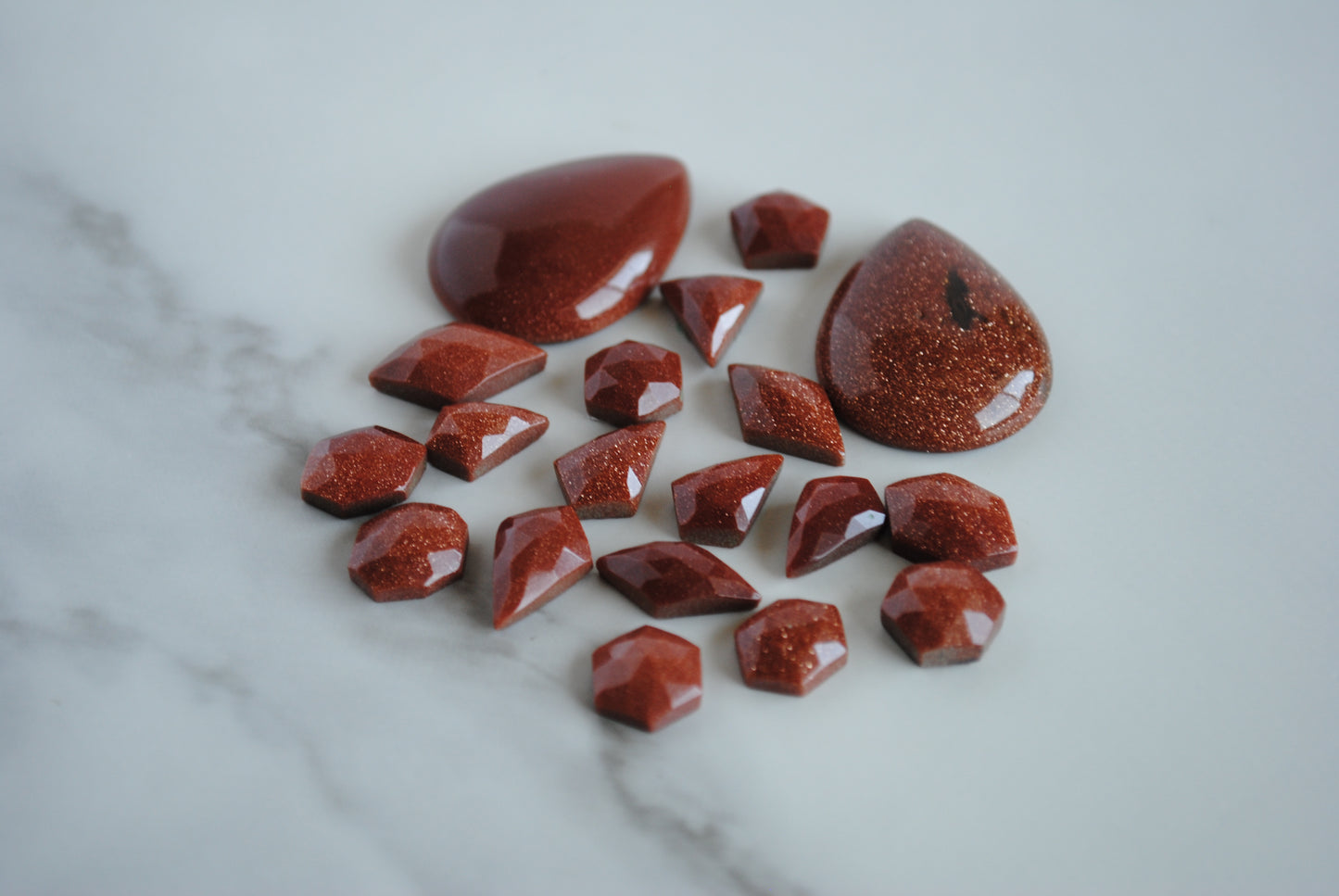 Goldstone cabochons