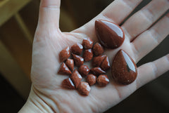 Goldstone cabochons
