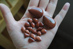Goldstone cabochons