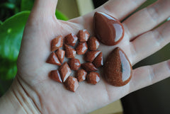 Goldstone cabochons