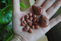 Goldstone cabochons