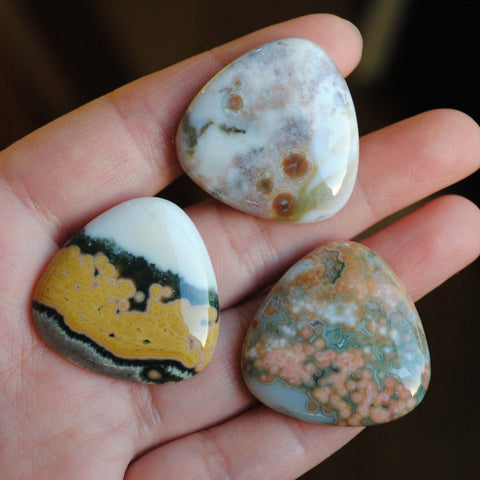 30mm trillion Ocean Jasper cabochons (Lot bb)