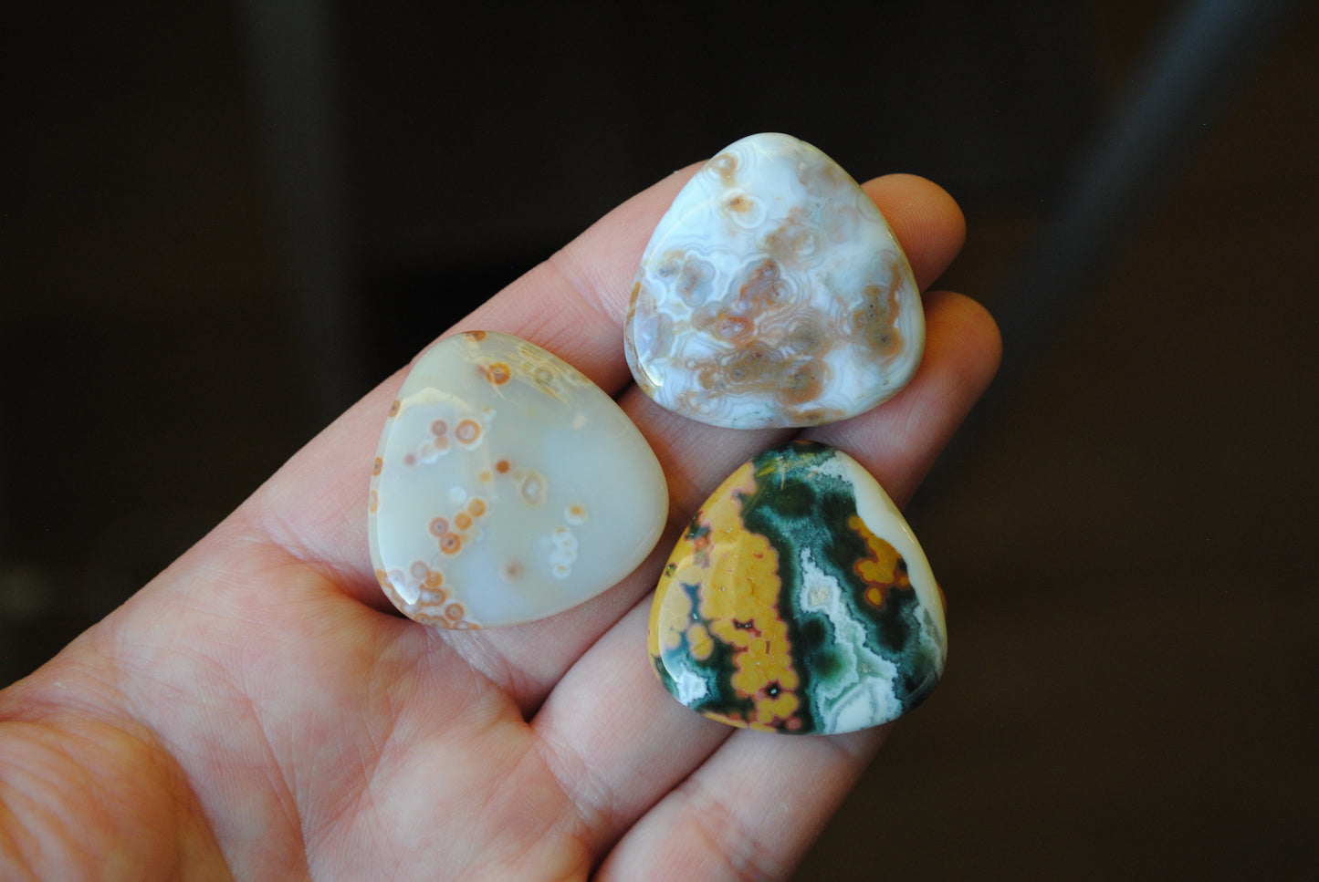 30mm trillion Ocean Jasper cabochons (Lot cc)