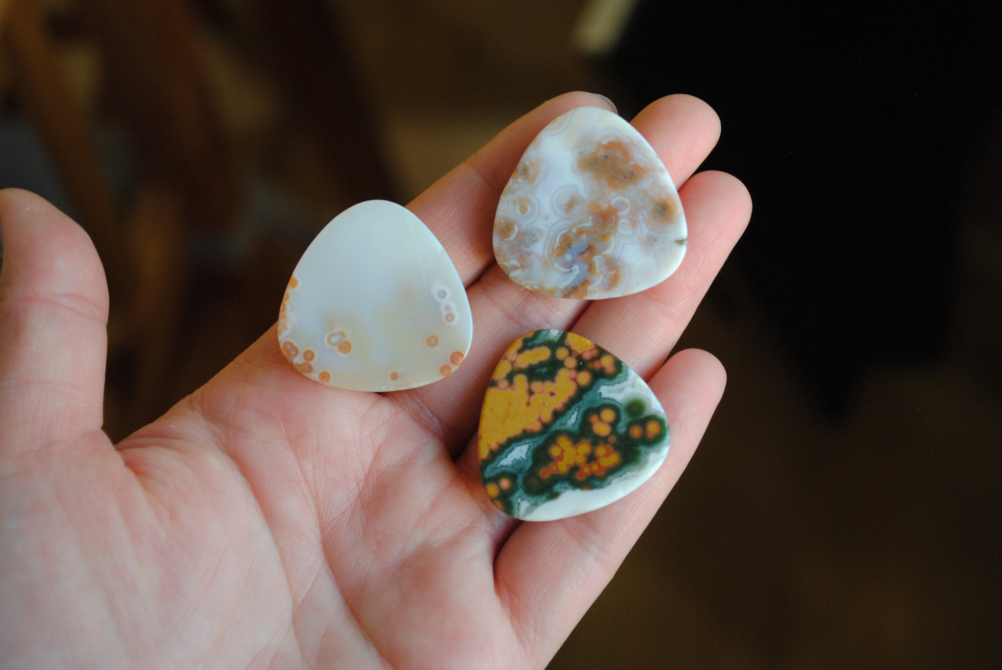 30mm trillion Ocean Jasper cabochons (Lot cc)
