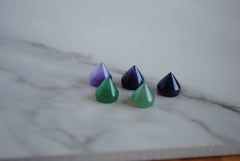 Amethyst and Aventurine pointed flat back stones