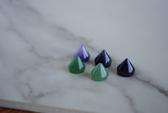 Amethyst and Aventurine pointed flat back stones