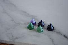 Amethyst and Aventurine pointed flat back stones