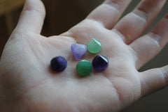 Amethyst and Aventurine pointed flat back stones