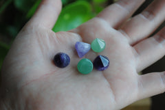 Amethyst and Aventurine pointed flat back stones